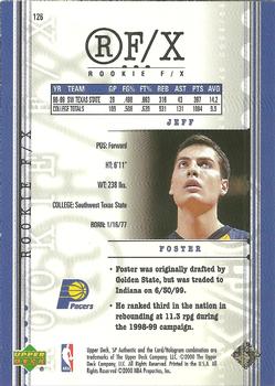1999-00 SP Authentic #126 Jeff Foster Back