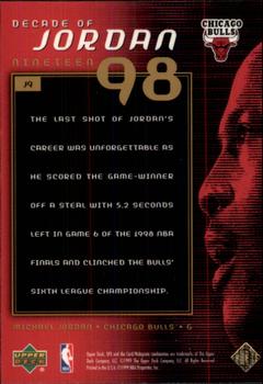1999-00 SPx - Decade of Jordan #J9 Michael Jordan Back