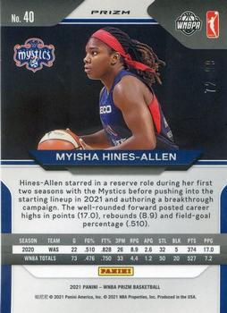 2021 Panini Prizm WNBA Premium #40 Myisha Hines-Allen Back