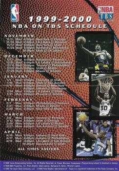 1999-00 Stadium Club #NNO TBS NBA Monday / Schedule Back