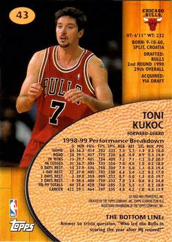 1999-00 Stadium Club #43 Toni Kukoc Back