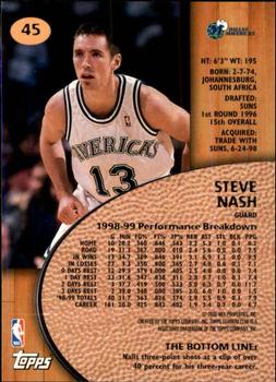 1999-00 Stadium Club #45 Steve Nash Back