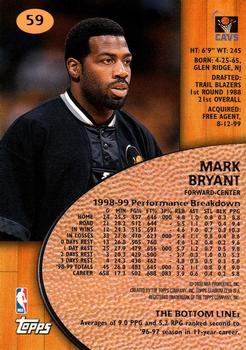 1999-00 Stadium Club #59 Mark Bryant Back