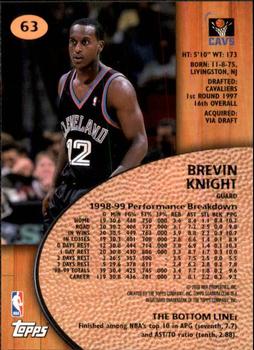 1999-00 Stadium Club #63 Brevin Knight Back