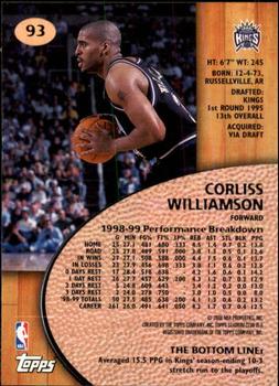 1999-00 Stadium Club #93 Corliss Williamson Back