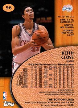 1999-00 Stadium Club #96 Keith Closs Back