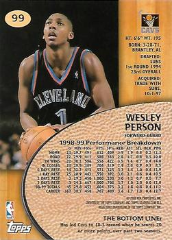 1999-00 Stadium Club #99 Wesley Person Back