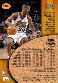 1999-00 Stadium Club #108 Eric Snow Back