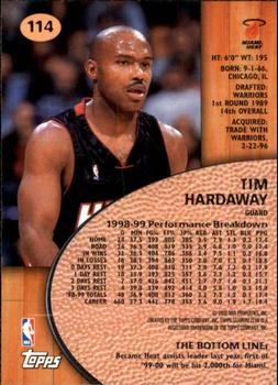 1999-00 Stadium Club #114 Tim Hardaway Back