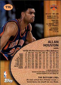 1999-00 Stadium Club #116 Allan Houston Back