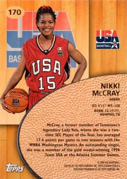 1999-00 Stadium Club #170 Nikki McCray Back