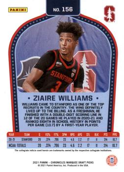 2021 Panini Chronicles Draft Picks - Pink #156 Ziaire Williams Back