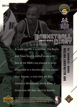 2003-04 Upper Deck MVP - Basketball Diary #BD10 Ray Allen / Gary Payton Back