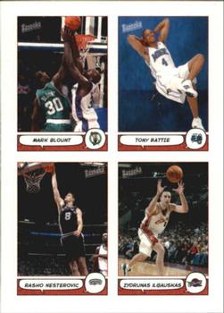 2004-05 Bazooka - 4-on-1 Stickers #32 Mark Blount / Tony Battie / Rasho Nesterovic / Zydrunas Ilgauskas Front