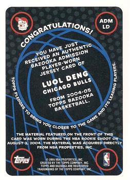 2004-05 Bazooka - Admissions #ADM LD Luol Deng Back