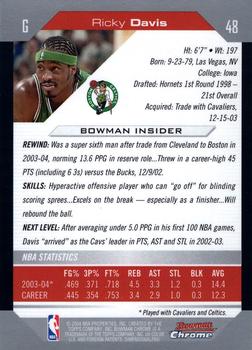 2004-05 Bowman - Chrome #48 Ricky Davis Back