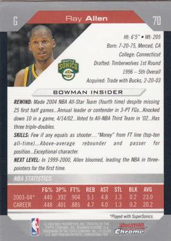 2004-05 Bowman - Chrome #70 Ray Allen Back