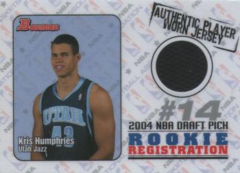 2004-05 Bowman - Rookie Registration Relics #ROR-KH Kris Humphries Front