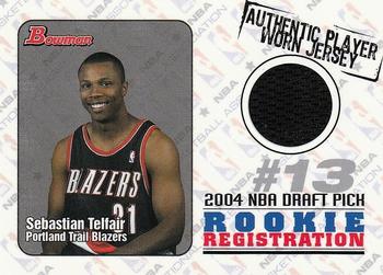 2004-05 Bowman - Rookie Registration Relics #ROR-ST Sebastian Telfair Front