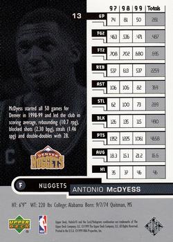 1999-00 Upper Deck HoloGrFX #13 Antonio McDyess Back