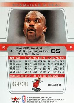 2004-05 Fleer Genuine - Reflections #85 Shaquille O'Neal Back