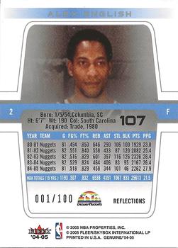 2004-05 Fleer Genuine - Reflections #107 Alex English Back