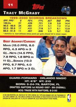 2000-01 Bowman's Best #11 Tracy McGrady Back