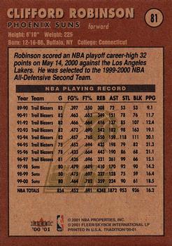 2000-01 Fleer Tradition #81 Clifford Robinson Back