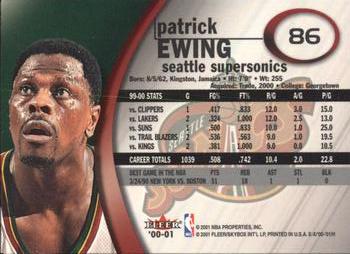2000-01 E-X #86 Patrick Ewing Back
