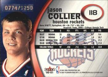 2000-01 E-X #118 Jason Collier Back