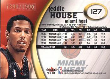 2000-01 E-X #127 Eddie House Back