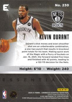 2020-21 Panini Chronicles - Pink #230 Kevin Durant Back