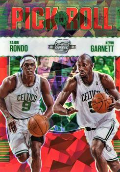 2020-21 Panini Contenders Optic - Pick n Roll Red Cracked Ice #15 Rajon Rondo / Kevin Garnett Front