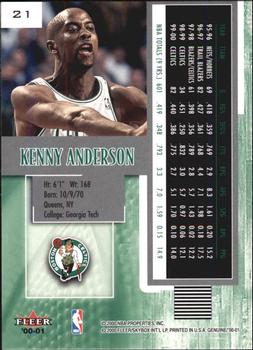 2000-01 Fleer Genuine #21 Kenny Anderson Back