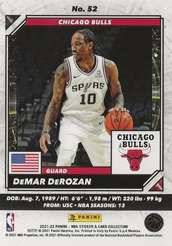 2021-22 Panini NBA Sticker & Card Collection European Edition - Cards #52 DeMar DeRozan Back