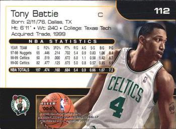 2000-01 Fleer Premium #112 Tony Battie Back