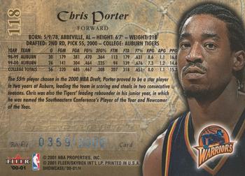 2000-01 Fleer Showcase #118 Chris Porter Back