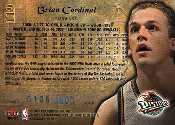 2000-01 Fleer Showcase #119 Brian Cardinal Back