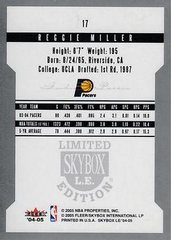 2004-05 SkyBox LE - Retail #17 Reggie Miller Back