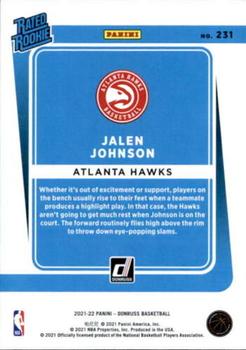 2021-22 Donruss #231 Jalen Johnson Back