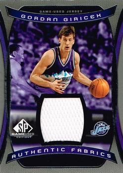 2004-05 SP Game Used - Authentic Fabrics #AF-GG Gordan Giricek Front