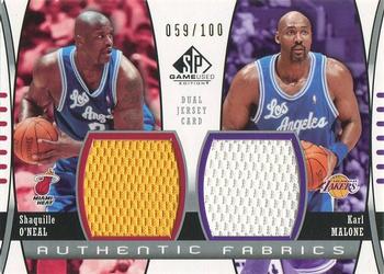 2004-05 SP Game Used - Authentic Fabrics Dual #AF2-OM Shaquille O'Neal / Karl Malone Front