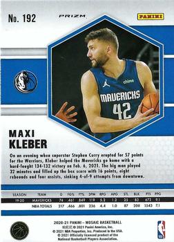 2020-21 Panini Mosaic - Mosaic Green #192 Maxi Kleber Back