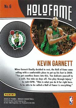 2020-21 Panini Mosaic - HoloFame #6 Kevin Garnett Back