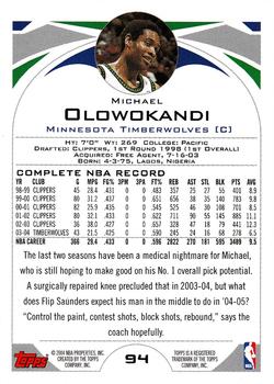2004-05 Topps 1st Edition #94 Michael Olowokandi Back