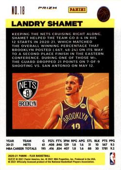 2020-21 Panini Flux - Blue Cracked Ice #18 Landry Shamet Back