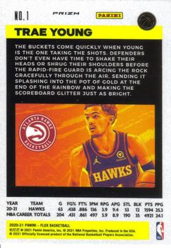 2020-21 Panini Flux - Red Cracked Ice #1 Trae Young Back