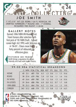 2000-01 Topps Gallery #24 Joe Smith Back