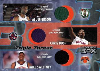 2004-05 Topps Luxury Box - Triple Threat Relics #TT-JBS Al Jefferson / Chris Bosh / Mike Sweetney Front