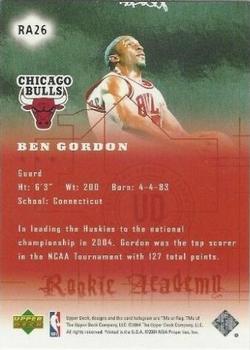 2004-05 Upper Deck - Rookie Academy #RA26 Ben Gordon Back